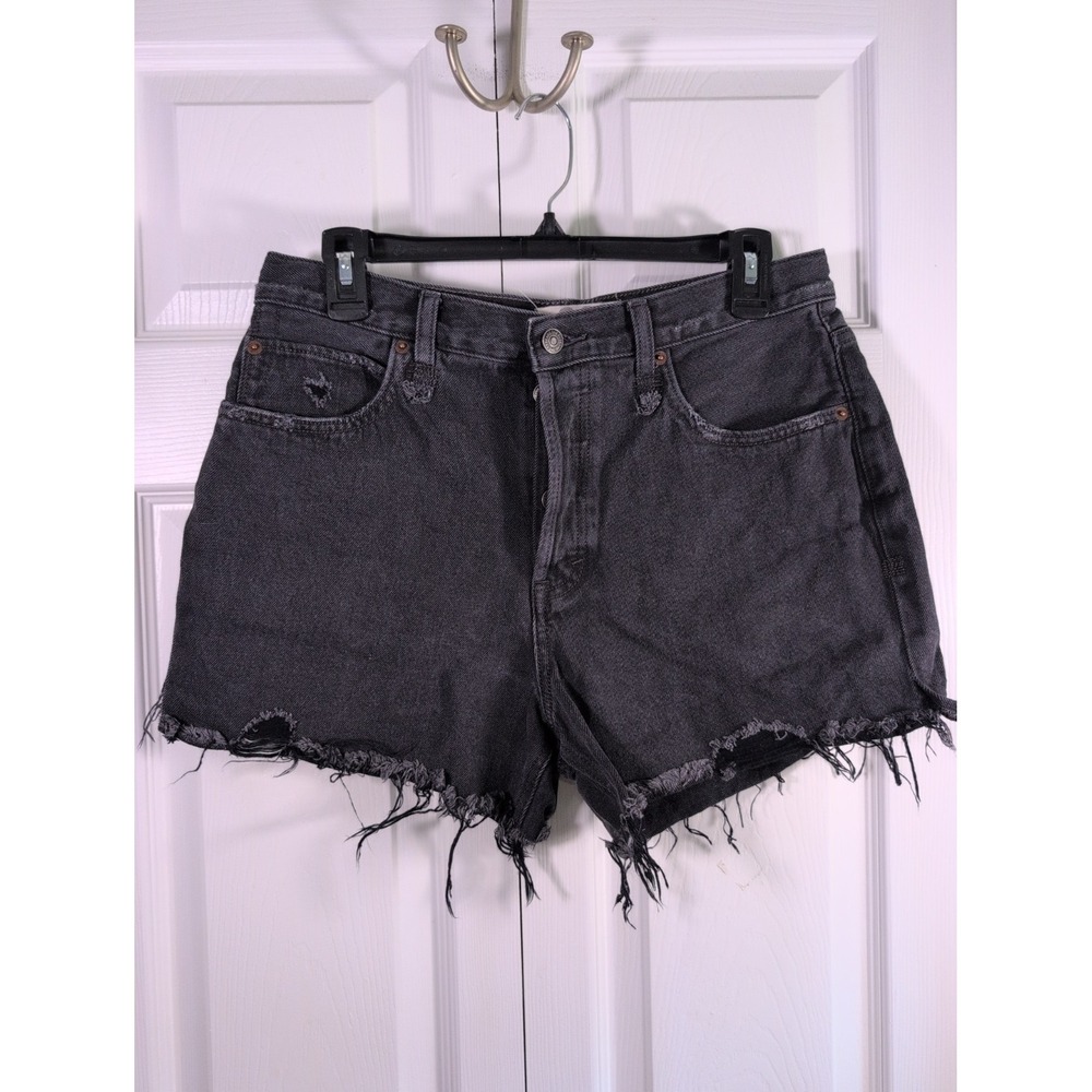 We The Free Shorts Womens 29 Black Makai Cut Off Distressed Button Fly